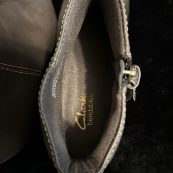 Clark’s Bendables Leather Wedge Ankle Boots - Picture 8 of 12